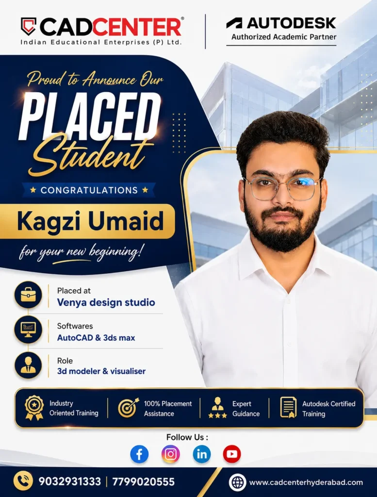 Student Placed In Venya design Studio - CAD Center